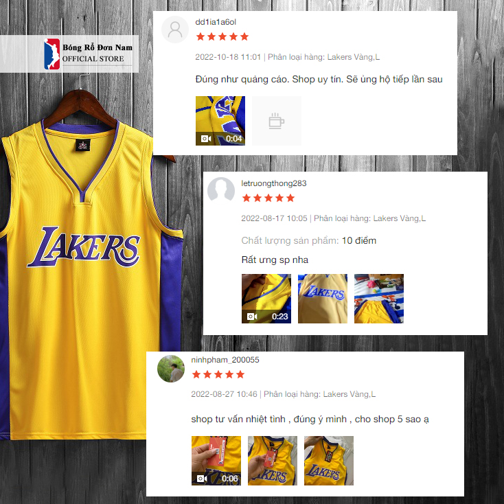 Áo bóng rổ Los Angeles Lakers - Mùa giải mới nhất - Bộ quần áo bóng rổ thi đấu