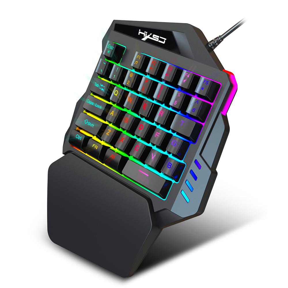35 Phím Bàn phím chơi game HXSJ V100 Mini có dây USB thay thế cho PUBG LOL CS Gamer