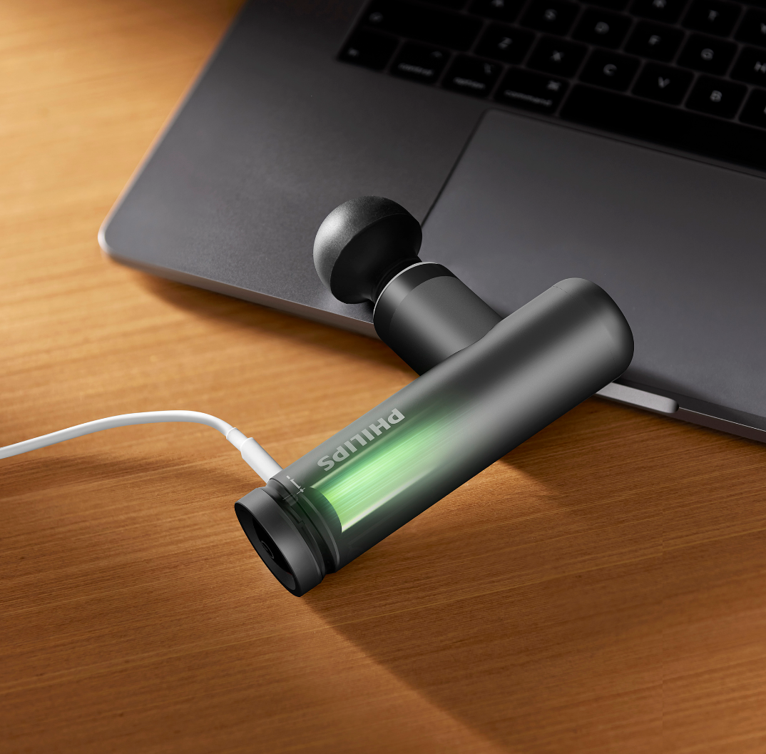 Máy Massage Cầm Tay Mini PHILIPS PPM7308 - Massage chuyên sâu - 4 Đầu massage chuyên dụng - Hàng chính hãng