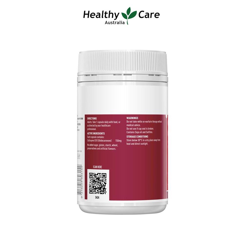 Bổ tim Úc Healthy Care CoEnzyme Q10 150mg giúp duy trì sức khỏe tim mạch, nâng cao sức khỏe chung - OZ Slim Store