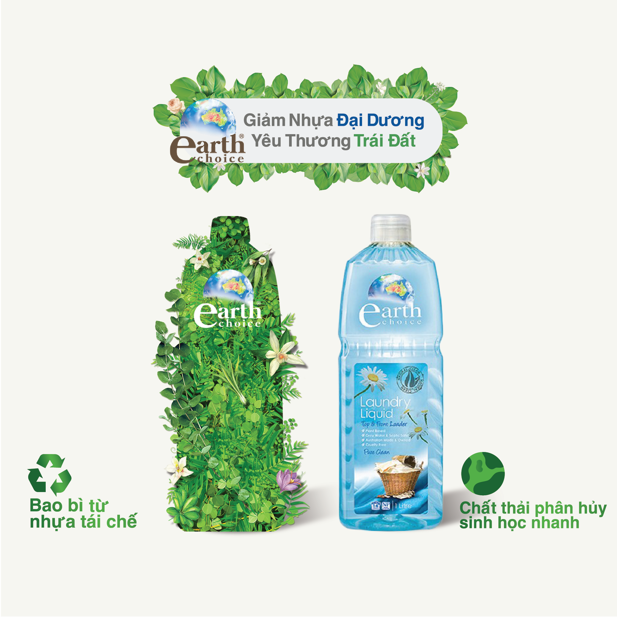 Nước giặt cao cấp Earth Choice 1L