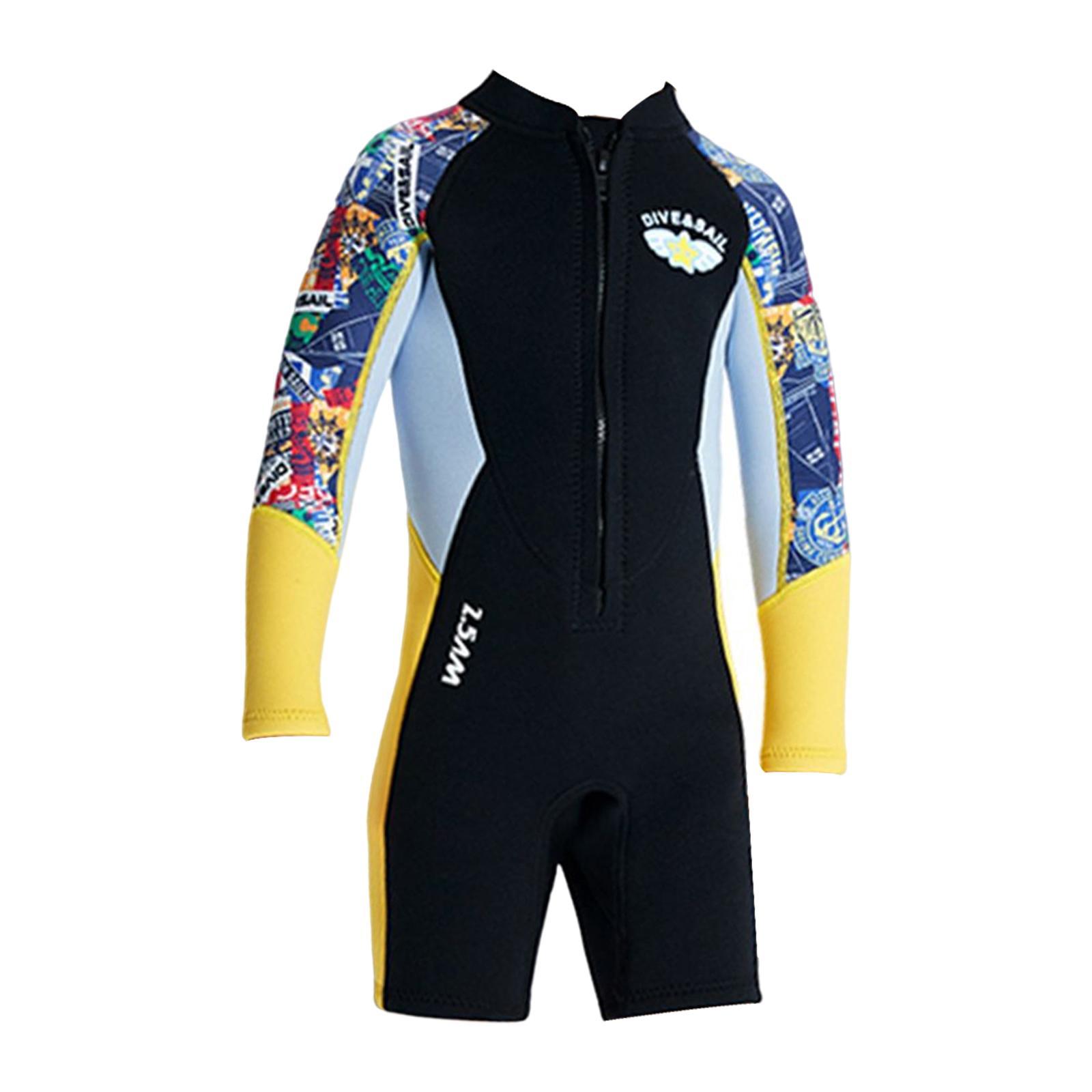2.5mm Neoprene Wetsuit Kids Wetsuit Boys Sun Protection Thermal Swimsuit Wet Suit for Surfing Water Sports Boating Scuba Snorkeling Kayaking