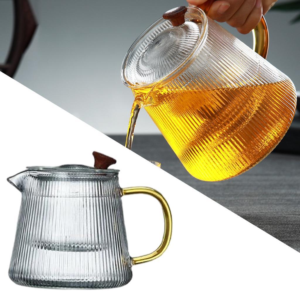 Clear Glass Tea Pot Stovetop Blooming Loose Leaf Tea Pot Tea Kettle
