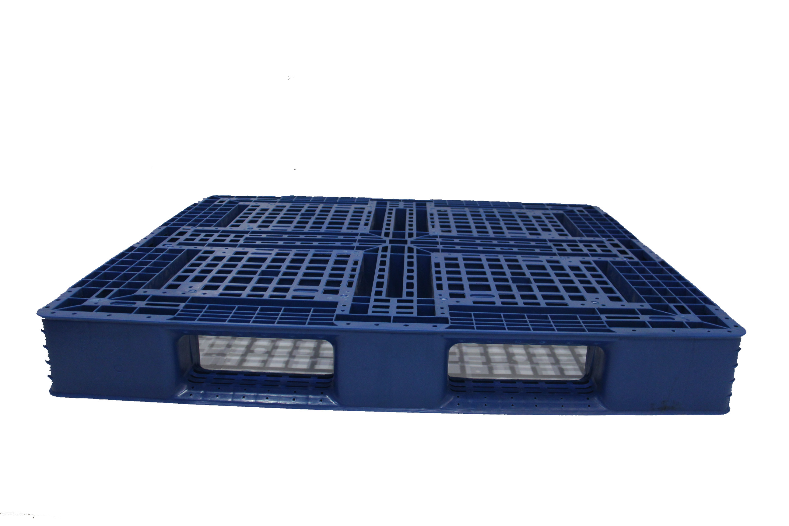 Pallet Nhựa Khôi Việt 1200x1000x150 chân 4 thanh giằng màu xanh