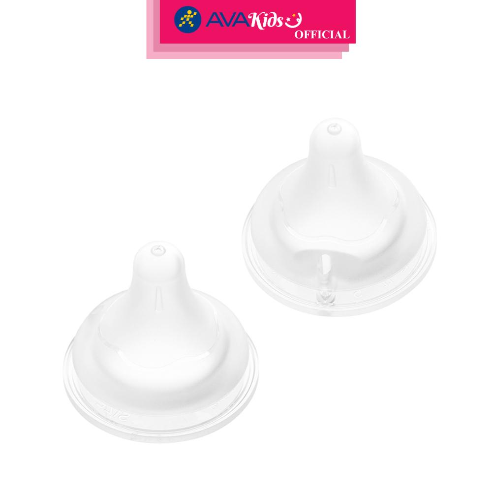 Bộ 2 núm ti Pigeon siêu mềm Plus WN3 cổ rộng phiên bản Nhật size LL (9 - 15 tháng) - Hàng Chính Hãng