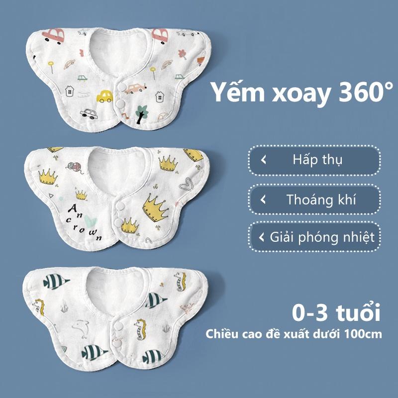 [Einmilk.ân ninh]Yếm ăn dặm Cho Bé Xoay 360 độ như Cánh Hoa Siêu Mềm &amp; Thấm Hút tốt