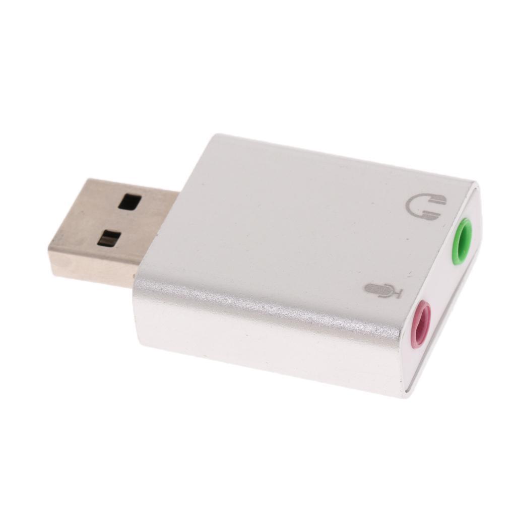 USB2.0 External Stereo Sound Card Adapter Plug and play Aluminum for Laptop