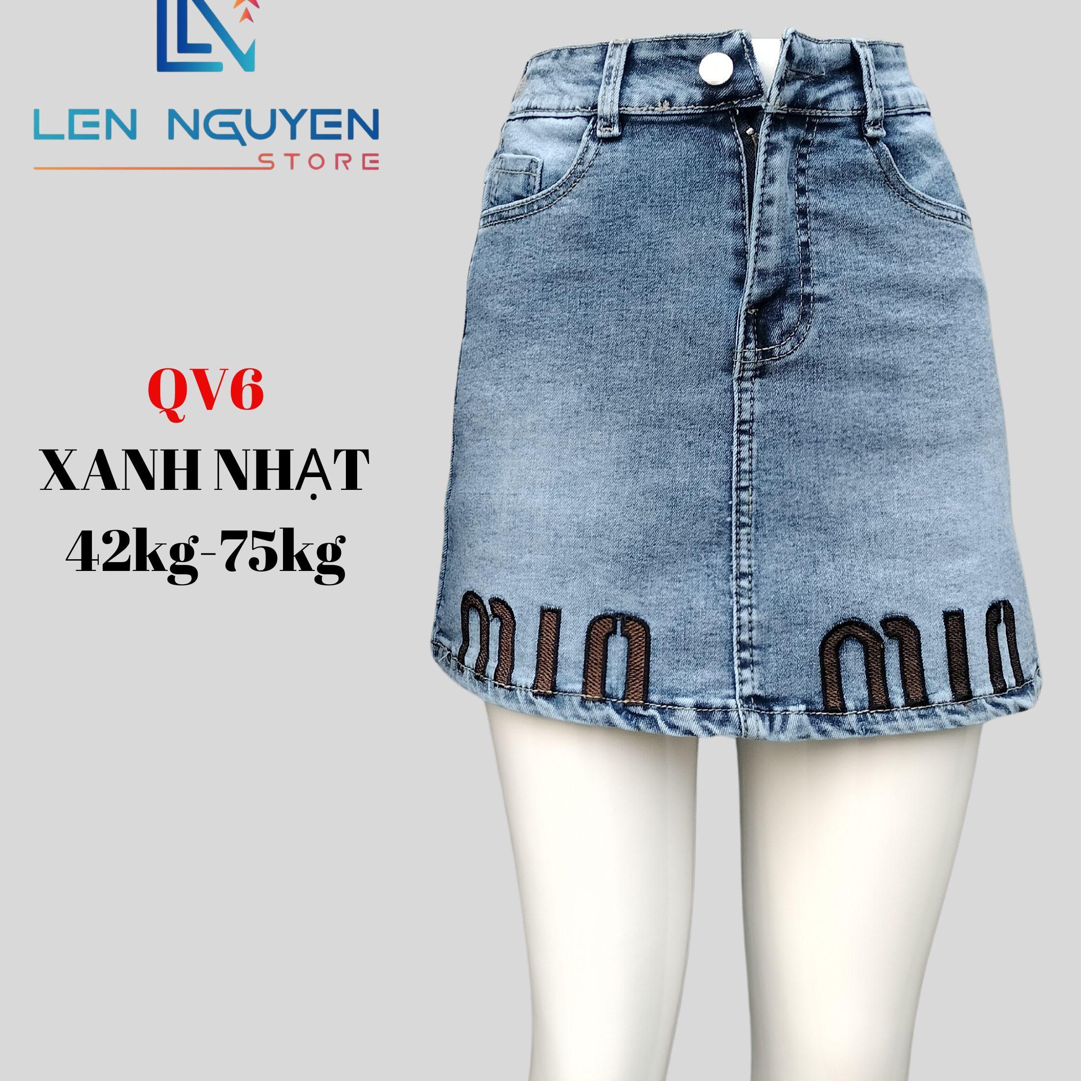 QV6_Quần jean nữ, quần váy, lưng cao, quần bò nữ dáng ôm, quần rin nữ có big size, cho 42kg đến 75kg