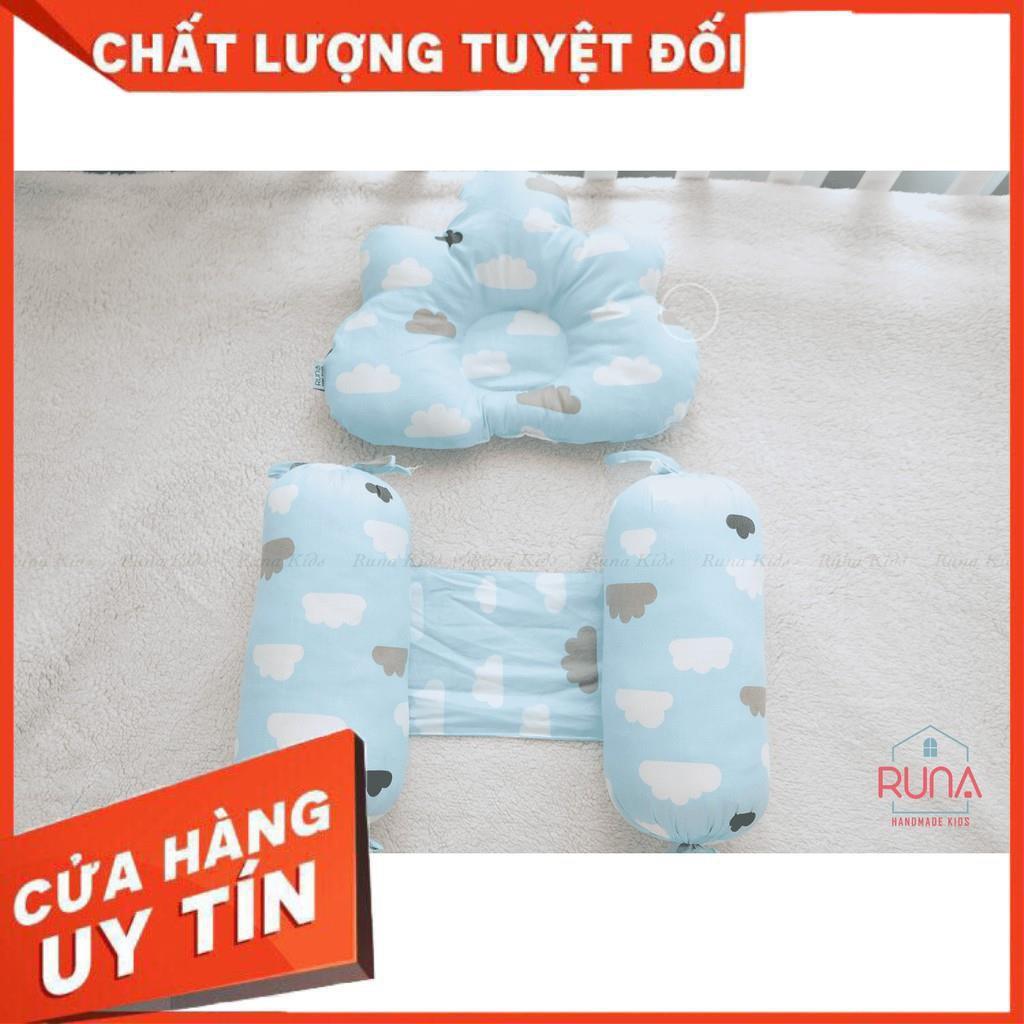 Bộ Chặn/Bộ Chèn Tay Bằng Bông Kèm Gối Mây Cho Bé