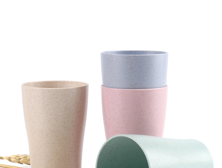 Bộ 4 Cốc Lúa Mạch nhiều màu sắc - Cốc uống nước - Cốc đánh răng lúa mạch an toàn cho sức khỏe - Kích thước: cao 10,6cm x miệng cốc 7cm x đáy cốc 5,3cm