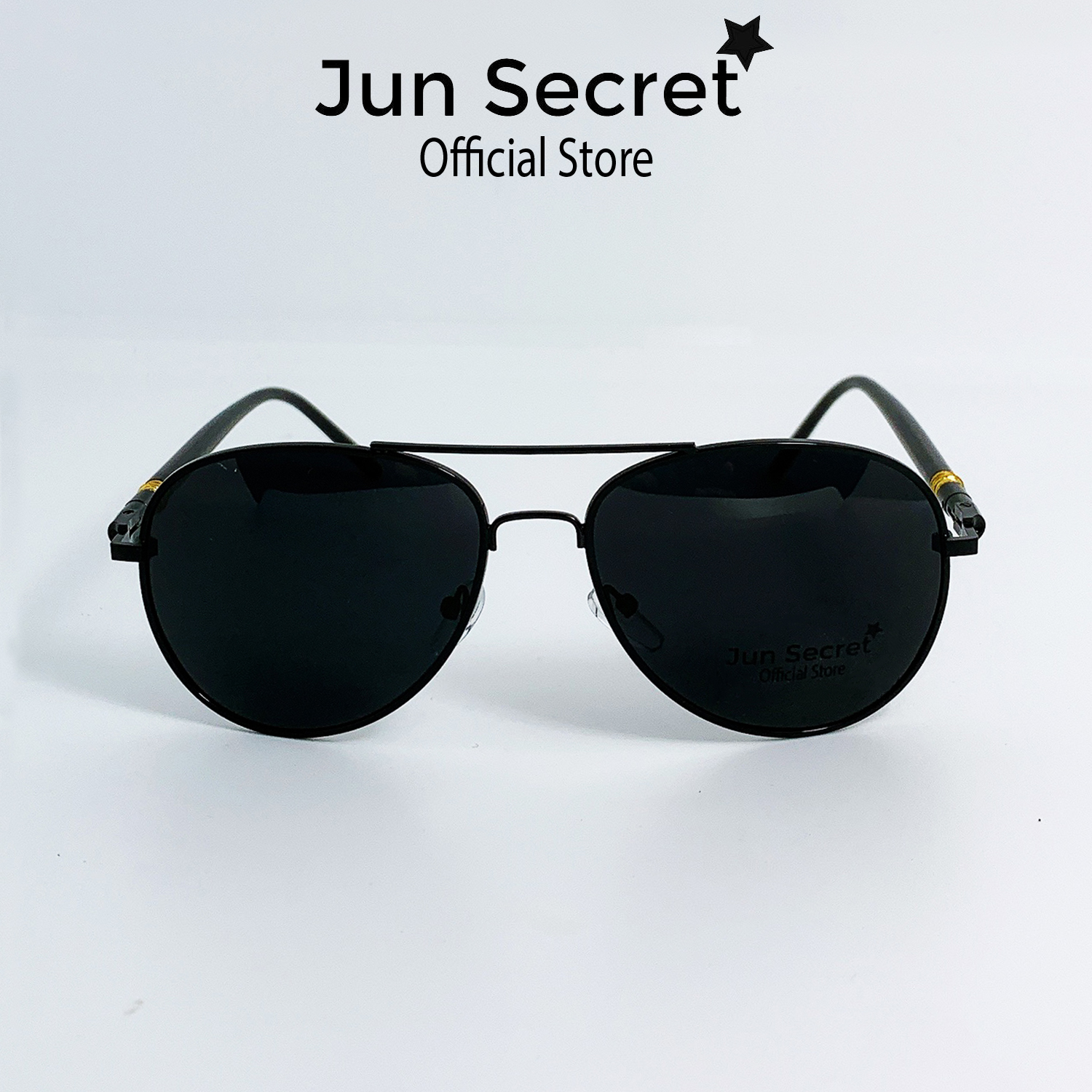 Kính mát nam Jun Secret kiểu dáng thiết kế độc đáo, tròng kính phi công chống tia UV JS136