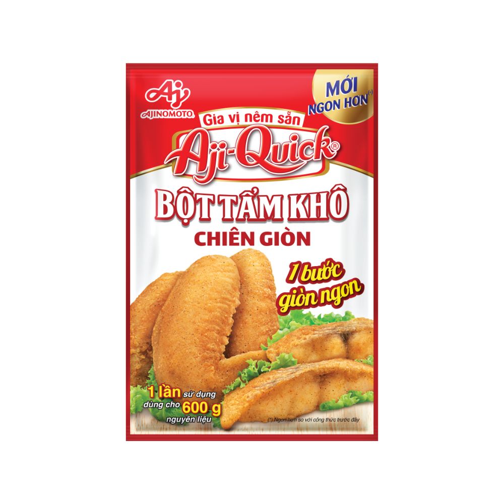 Combo 6 Gói Gia Vị Nêm Sẵn Aji-Quick® Bột Tẩm Khô Chiên Giòn 42g/Gói