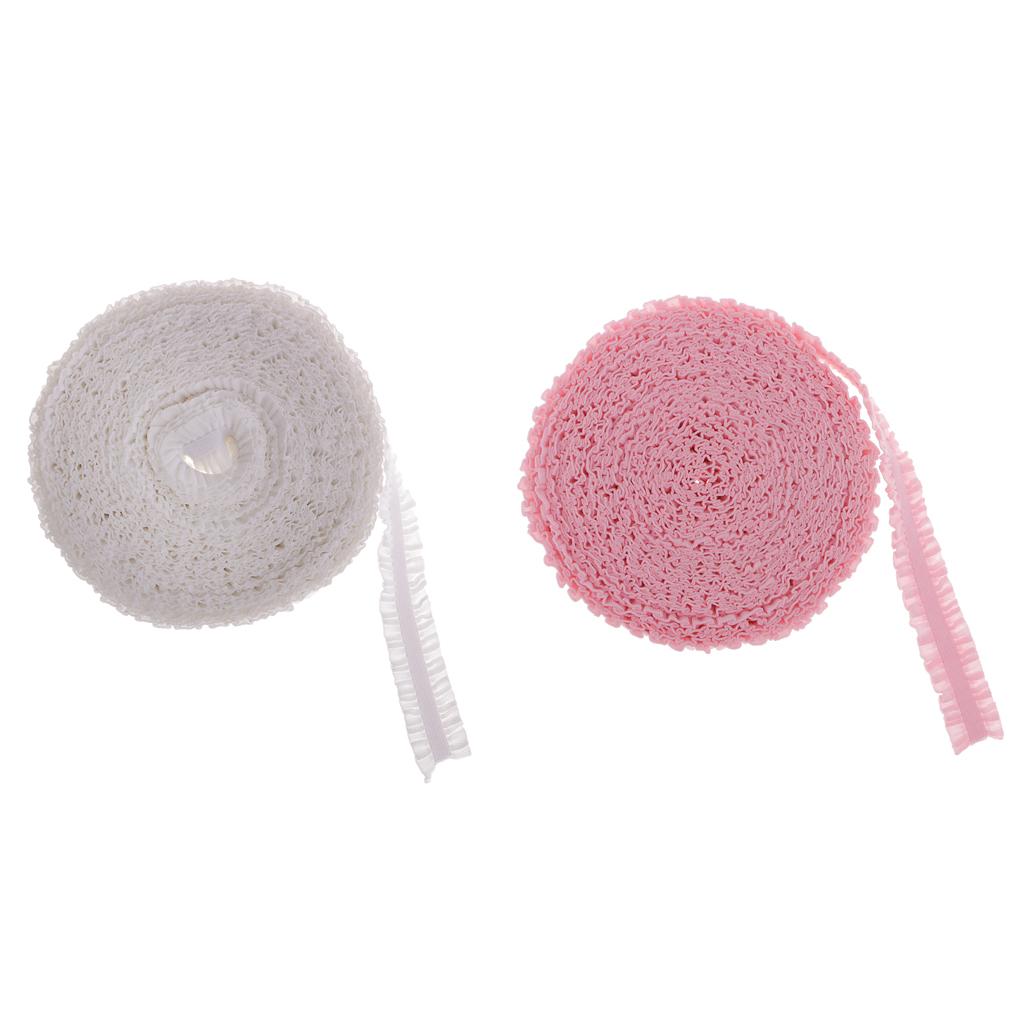 2 Miếng 10 Thước Thun Co Giãn Xù Ren Cốp Cho Đầu Quần Áo Phụ Kiện 13 Mm