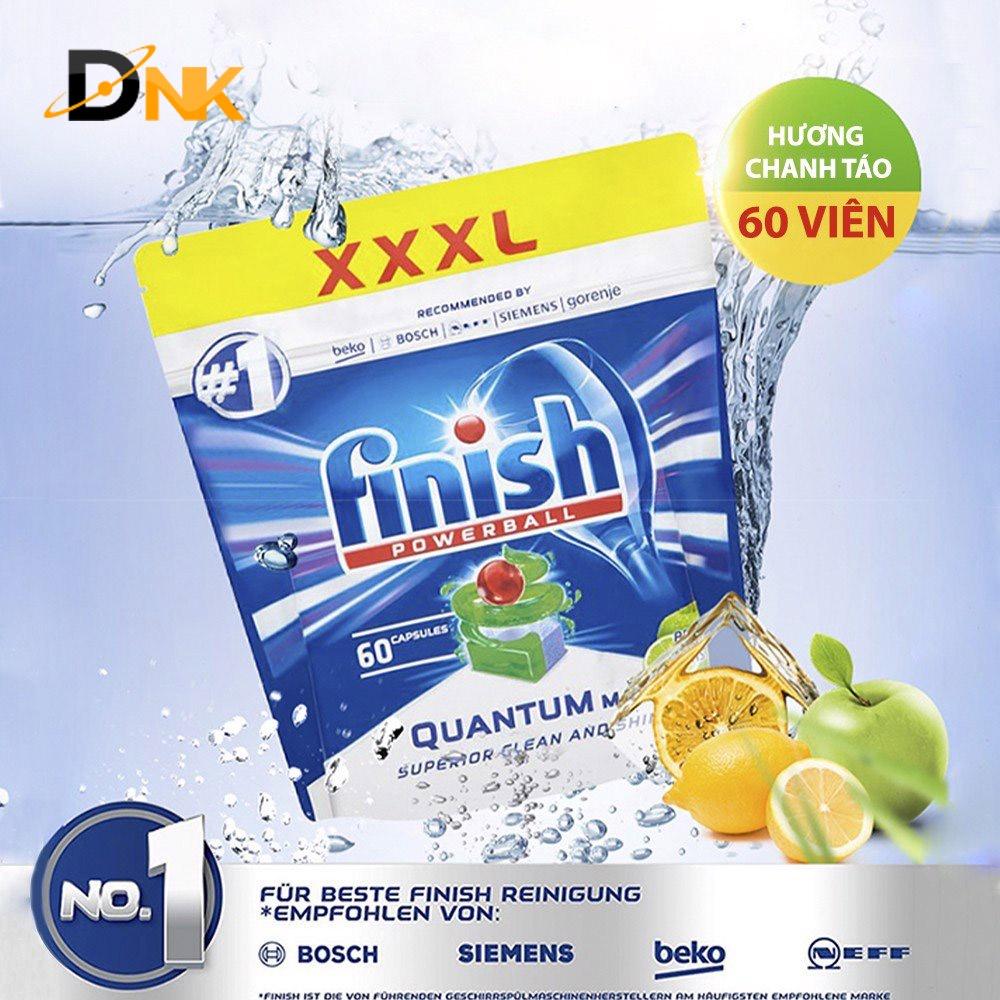 Viên rửa bát Finish Quantum max 36 viên - 60 viên (lemon / apple &amp;amp; lime) - CAM KẾT HÀNG NHẬP KHẨU CHÍNH HÃNG BỞI DNK