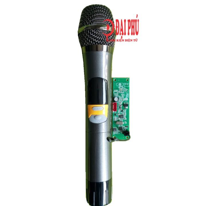 Micro không dây đơn UHF loa kéo mạch loa kéo - SET tần số - thân nhôm - phím bấm, micro cho loa kéo