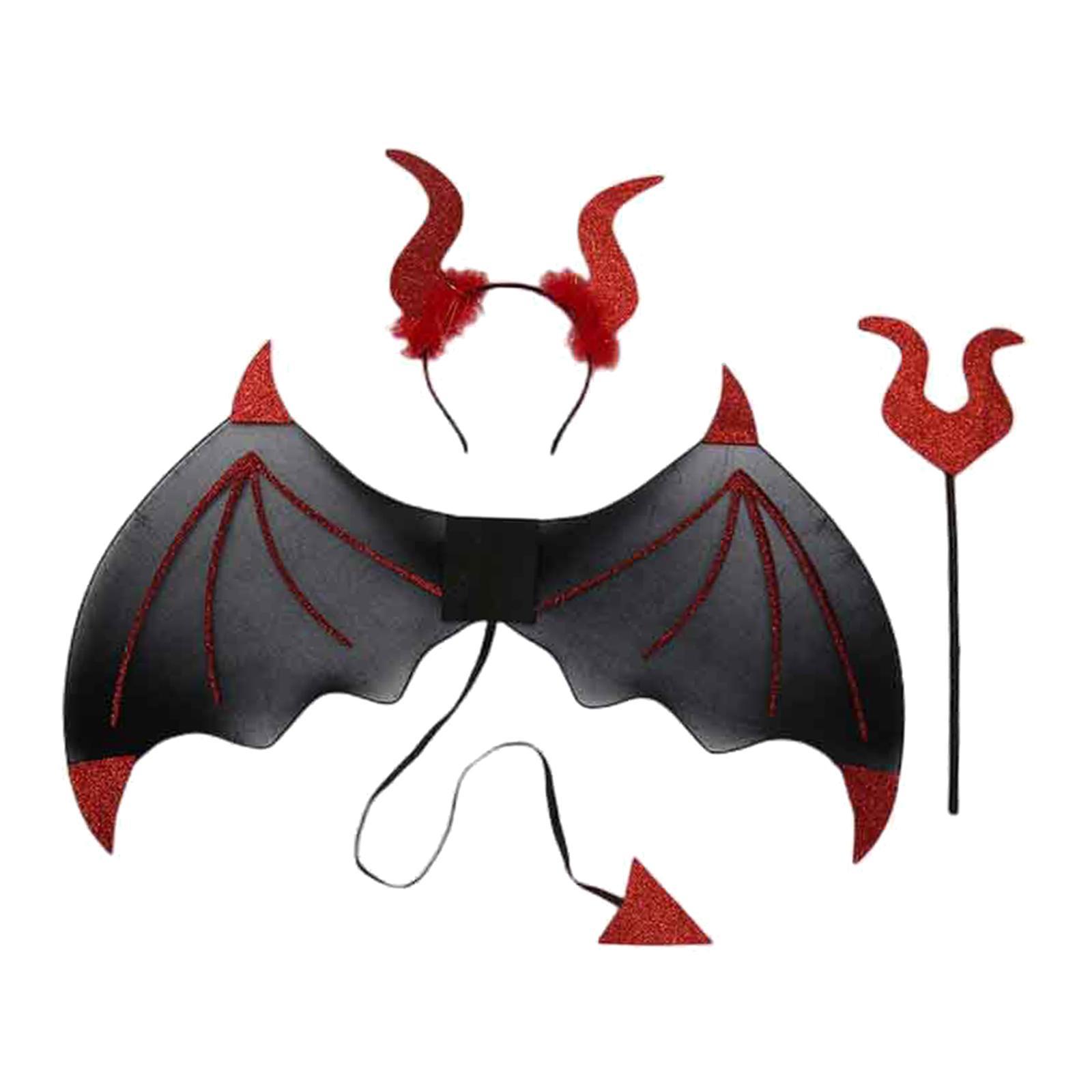 Halloween Devil Costume Set with Devil  Men Women  Devil Costume Accessories for Children's Day Performance Fancy Dress