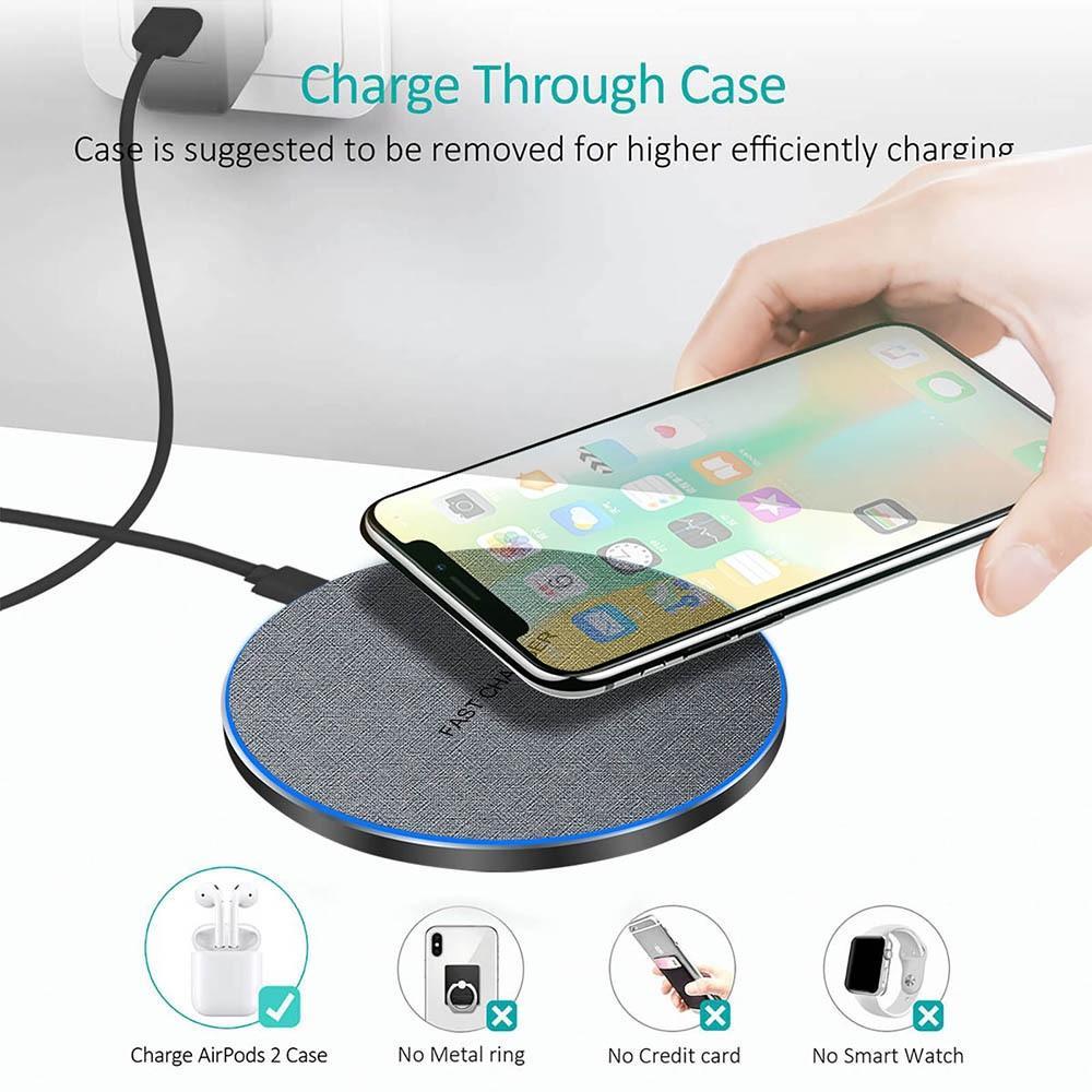 Đế sạc nhanh Qi 30w không dây cho Xiaomi Mi 9 Pro Iphone 12 X Xs Max Xr 8 Plus