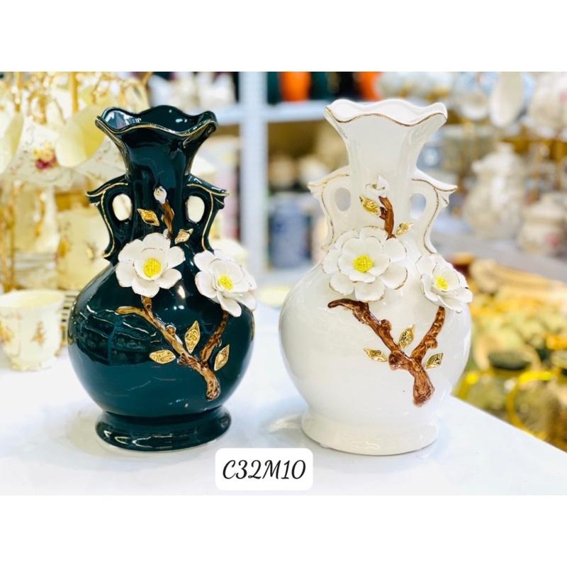 Bình decor- cắm hoa, hoạ tiết đắp nổi thủ công. Gốm sứ nhập khẩu cao cấp.