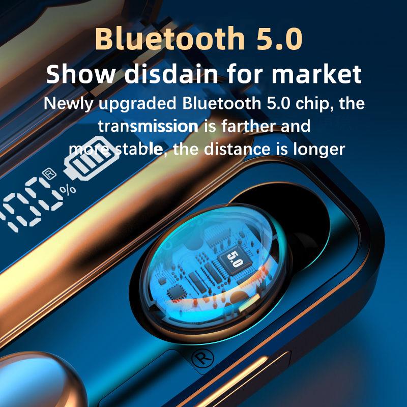 Oringinal F9-V5.0 Bluetooth 5.0 TWS Vân Tay Cảm Ứng Tai Nghe HiFI Stereo-Tai Tai Nghe Nhét Tai Không Dây Tai Nghe Dành Cho Thể Thao
