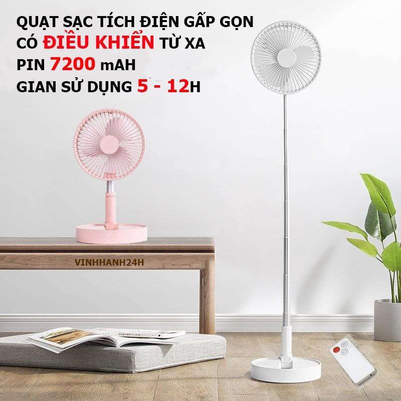 Quạt Sạc Tích Điện Gấp Gọn Đa Năng Tiết Kiệm Điện