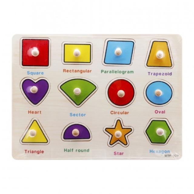 Sỉ lẻ bảng núm gỗ nhận biết cho bé