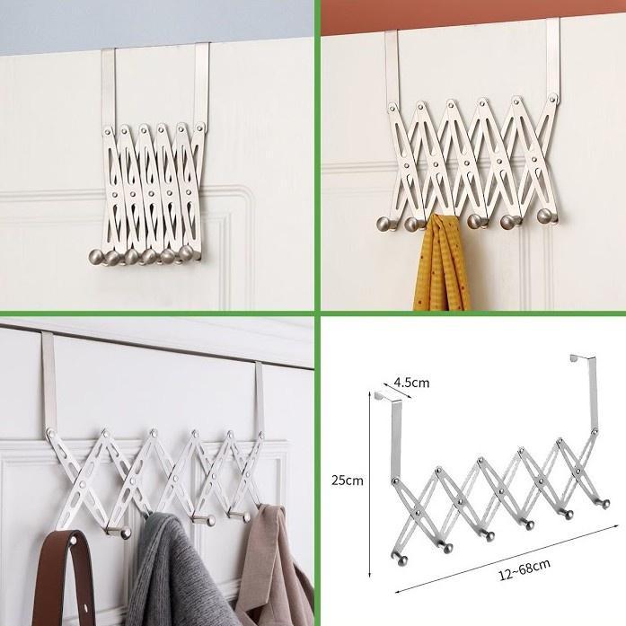 MÓC TREO ĐỒ SAU CỬA INOX HÌNH ZICZAC CO DÃN