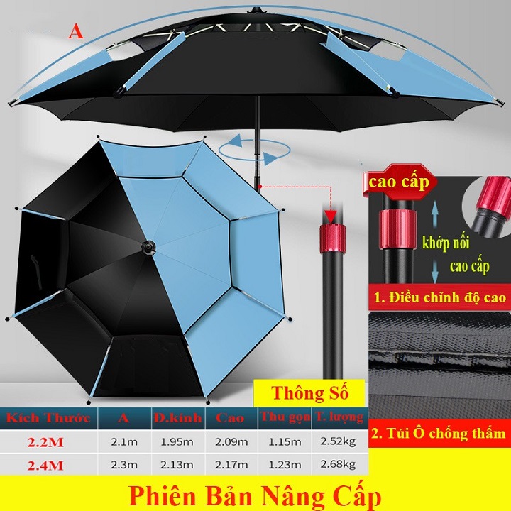 Ô Câu Cá Cao Cấp Ô Câu Cá 2 Tầng Công Nghệ Phủ 5 Lớp Cao Cấp Xanh Vàng KK23