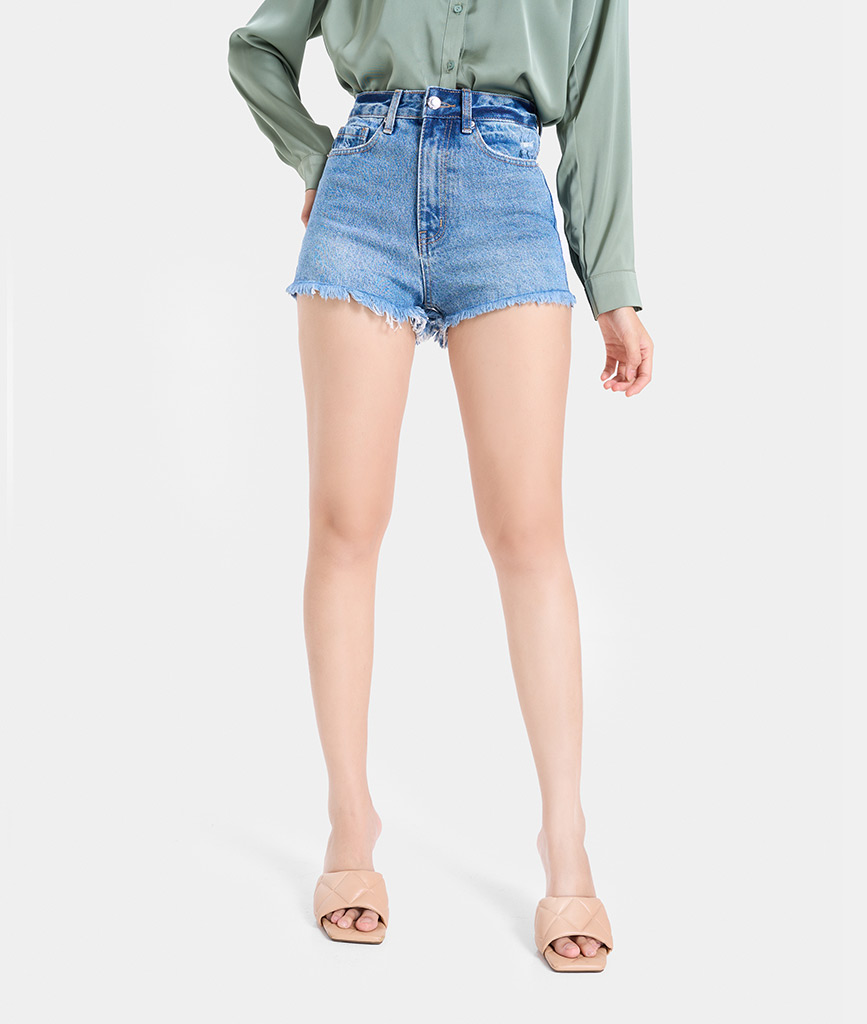 Quần Short Nữ Thời Trang HNOSS Jeans Lai Tua Rua HNQSH015