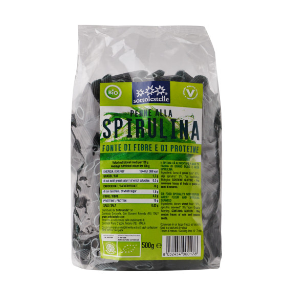 Nui ống tảo Spirulina hữu cơ Sottolestelle 500g