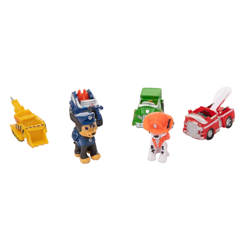 Bộ 12 đồ chơi biệt đội Chó Cứu Hộ Paw Patrol 6 chó 5 xe trang trí bánh kem