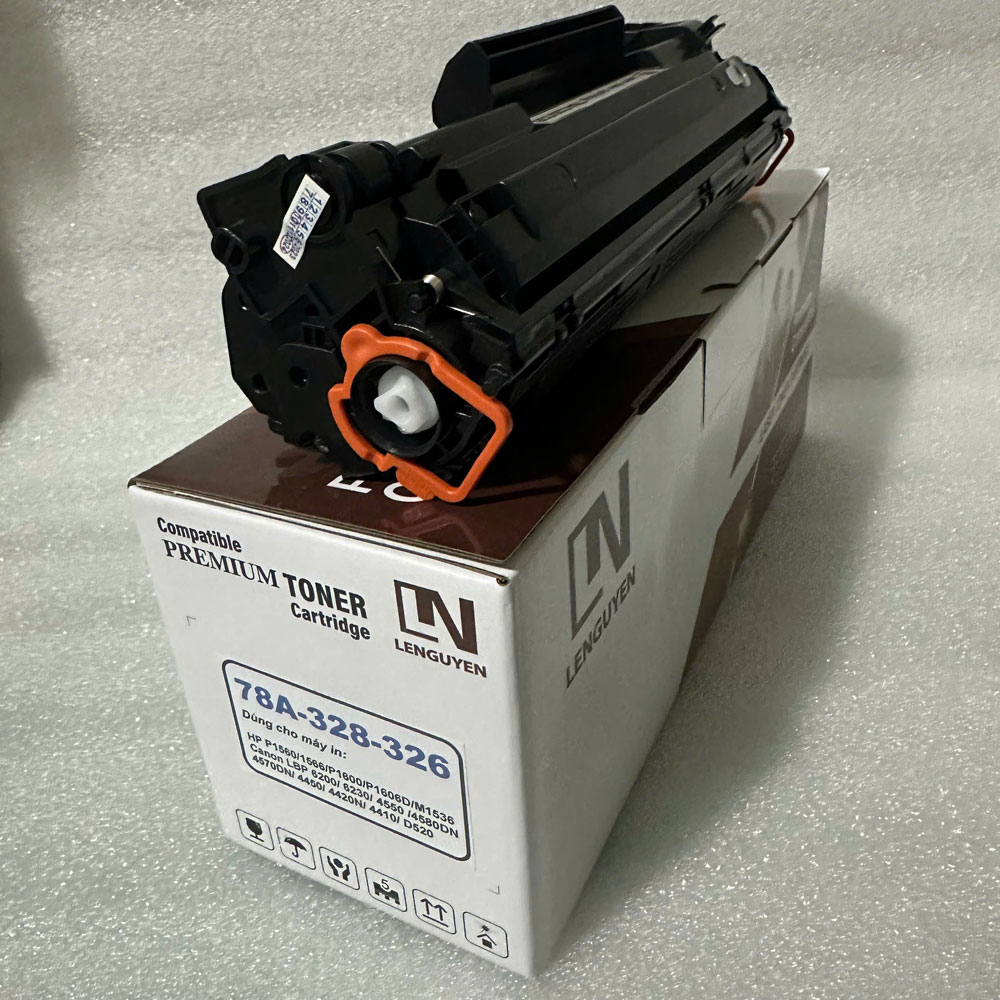 Hộp mực 78A 326 328 LN Lenguyen [Bảo hành 12T] dùng cho máy in Canon LBP 6230DN, 6230DW, 6200, HP P1566 P1606, 1536dnf có lỗ đổ mực tiện lợi. Hàng chính hãng