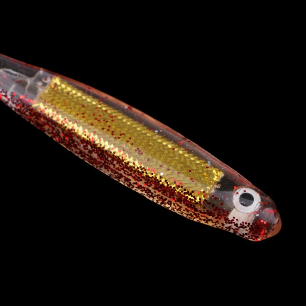 10Pcs T Tail Soft Baits Fishing Lures Kit Worm Lures Artificial Swimbaits Bright Colors