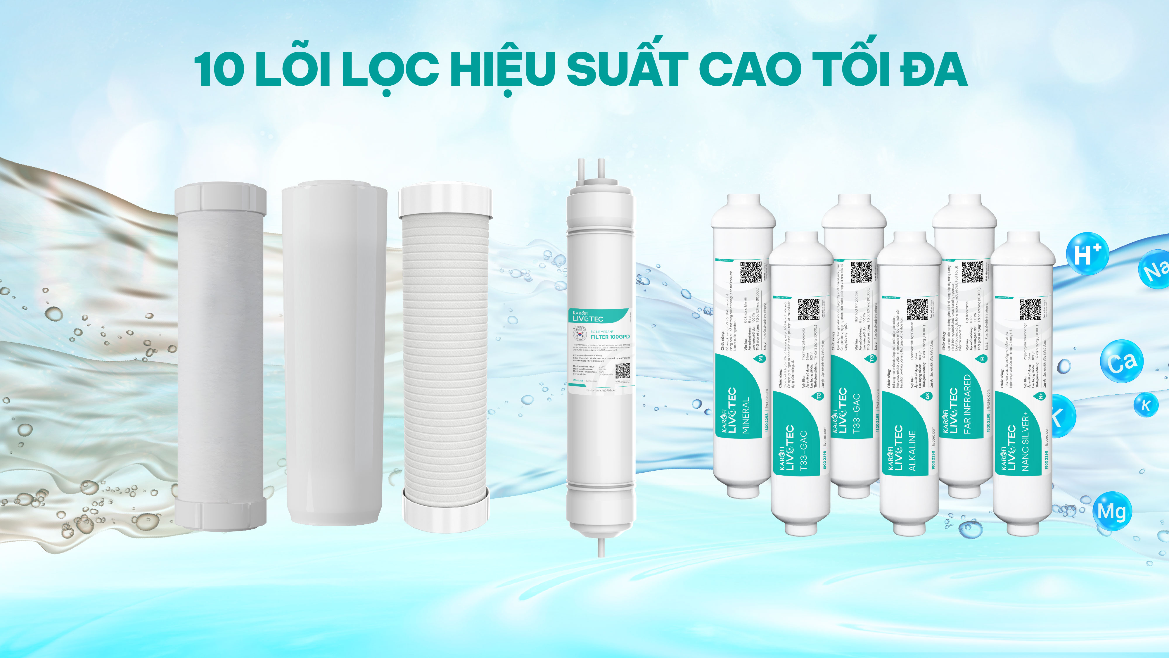 Máy lọc nước RO 10 lõi Karofi Livotec 606 - Hàng chính hãng