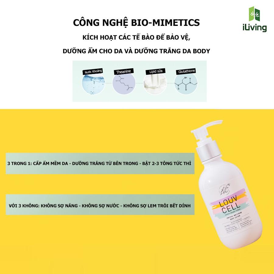 Kem dưỡng ẩm trắng da body Louv Cell Crystal Whitening Body Lotion 250ml LOUDTB250