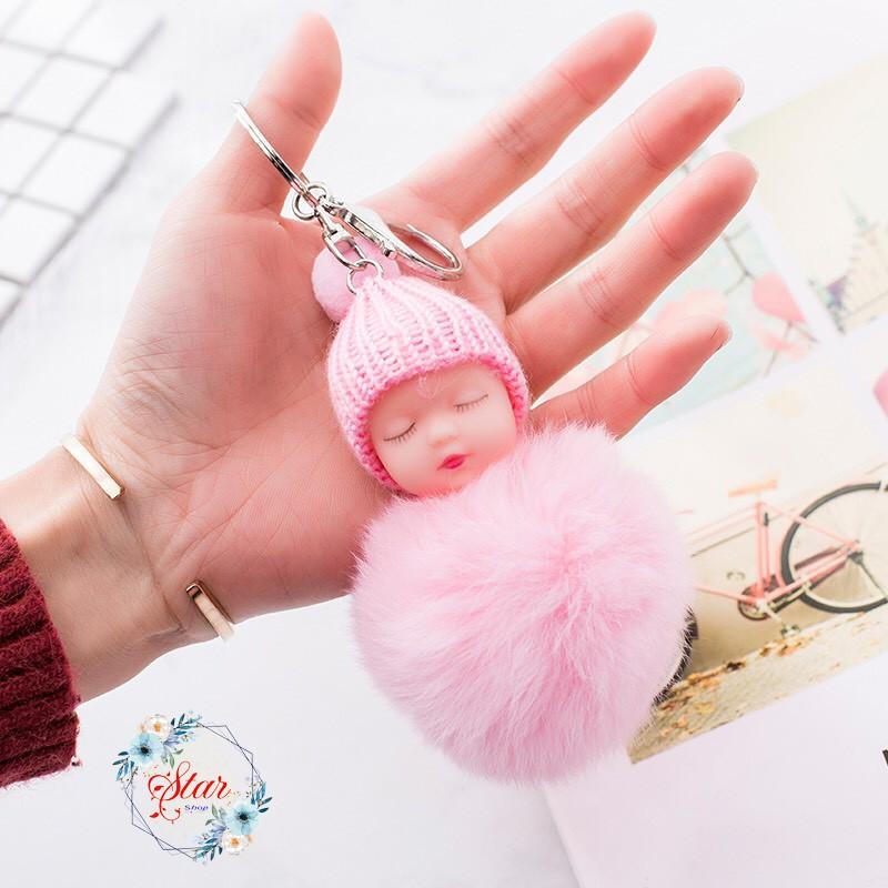 Móc Khóa Lông Hình Em Bé Dễ Thương A15