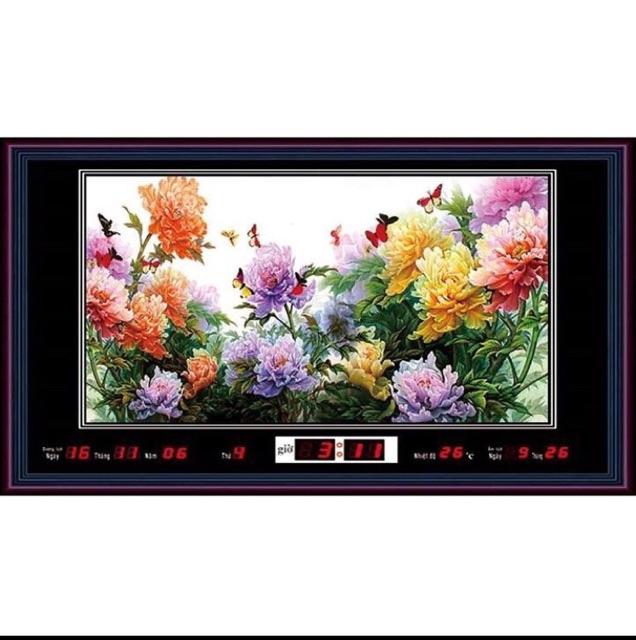 Tranh đồng hồ - Lịch vạn liên - Tranh đèn kích thước 50x90cm
