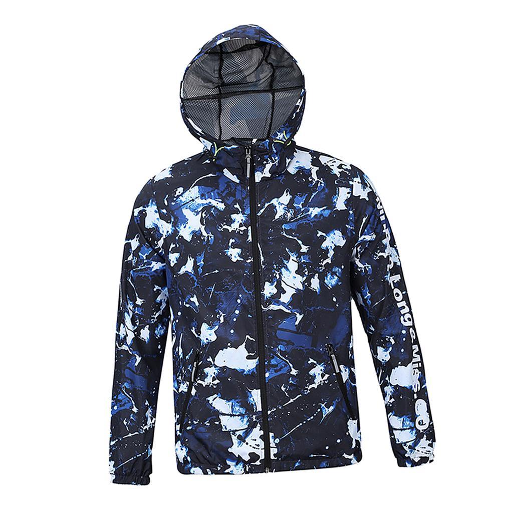 Men Women Summer Rain Sunproof Waterproof 3D Print Hooded Sports Jacket Outdoor Coat Fast Dry