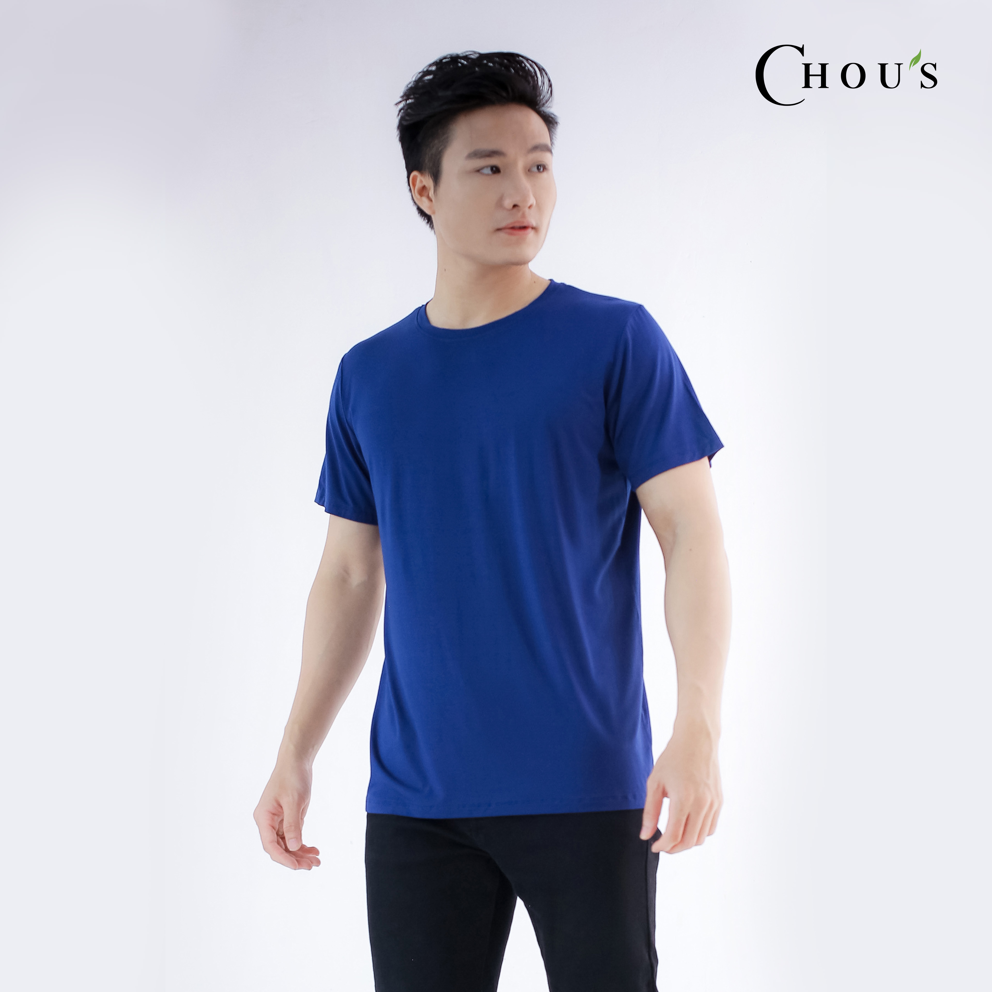Áo T-shirt nam cổ tròn vải bamboo cao cấp Chou's - màu xanh navy