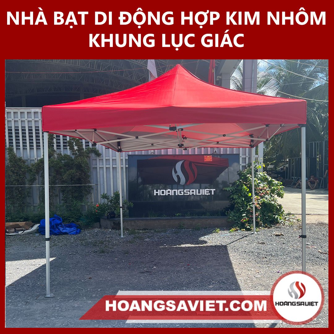 NHÀ LỀU XẾP DI ĐỘNG KHUNG NHÔM LỤC GIÁC 3M x 4.5M