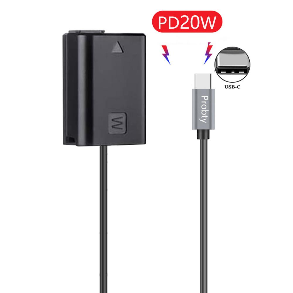 USB-C NP-FW50 Giả Pin PowerAdapter AC-PW20 cho Sony Alpha A6400 ILCE-6400 6500 6300 6000 5100 5000 3000 Camera