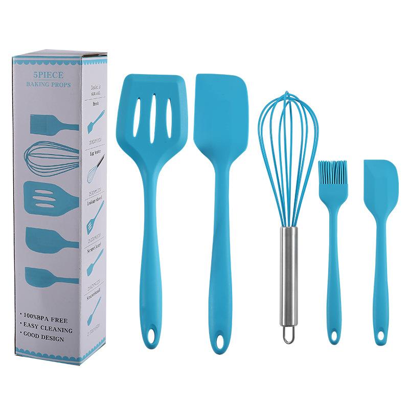 5 Cái/bộ Đồ Dùng Nhà Bếp Silicone Cấp Thực Phẩm Đánh Trứng Cạp Dầu Đầu Thìa Đũa Nấu Ăn Bộ Dụng Cụ Nhà Bếp Dụng Cụ Làm Bánh