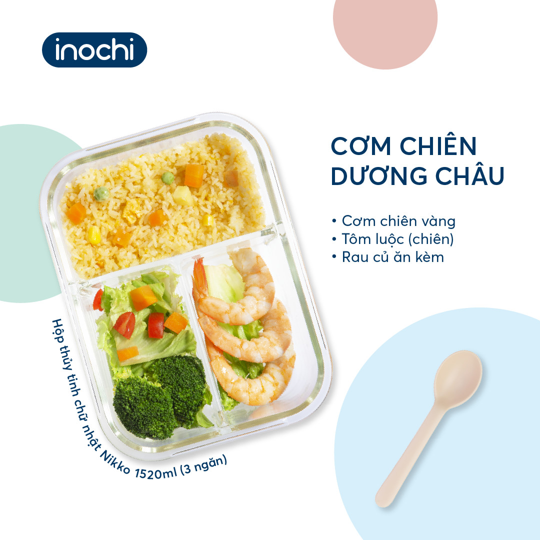 Hộp cơm thủy tinh 2,3 ngăn, hộp thủy tinh đựng thức ăn NIKKO INOCHI chính hãng