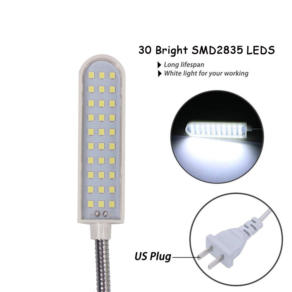 SMD2835 30 Đèn máy may đèn LED Đèn công việc linh hoạt đa chức năng với nam châm đèn công nghiệp cho máy tiện, máy khoan