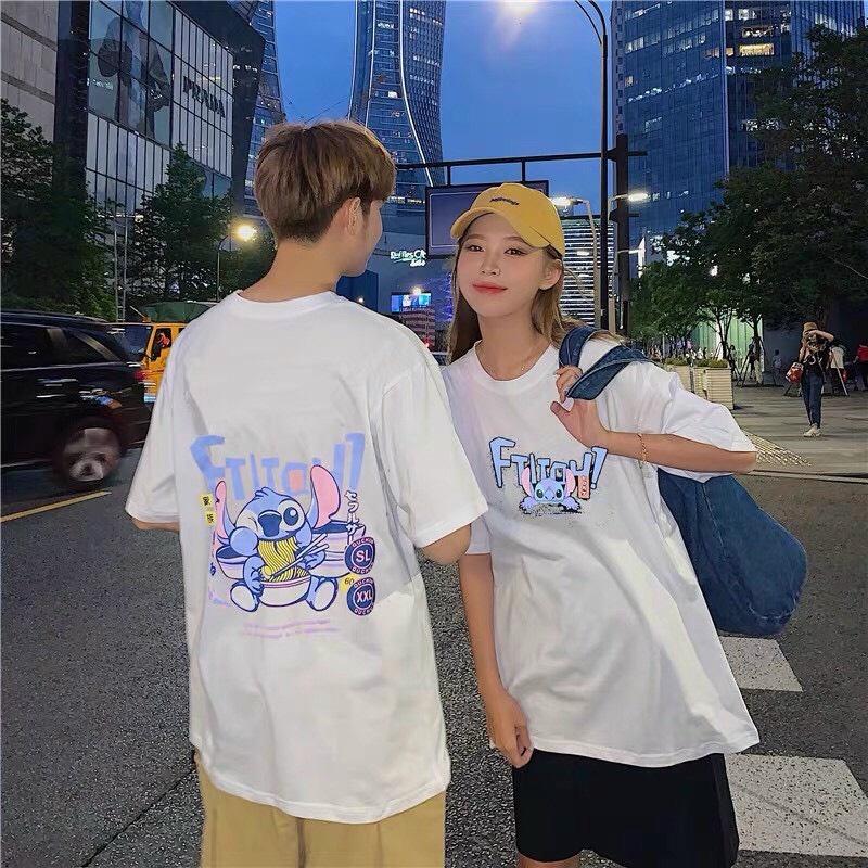 Áo phông nữ nam form rộng giấu quần unisex basic teen cổ tròn cotton oversize giá rẻ in style ulzzang STITCH