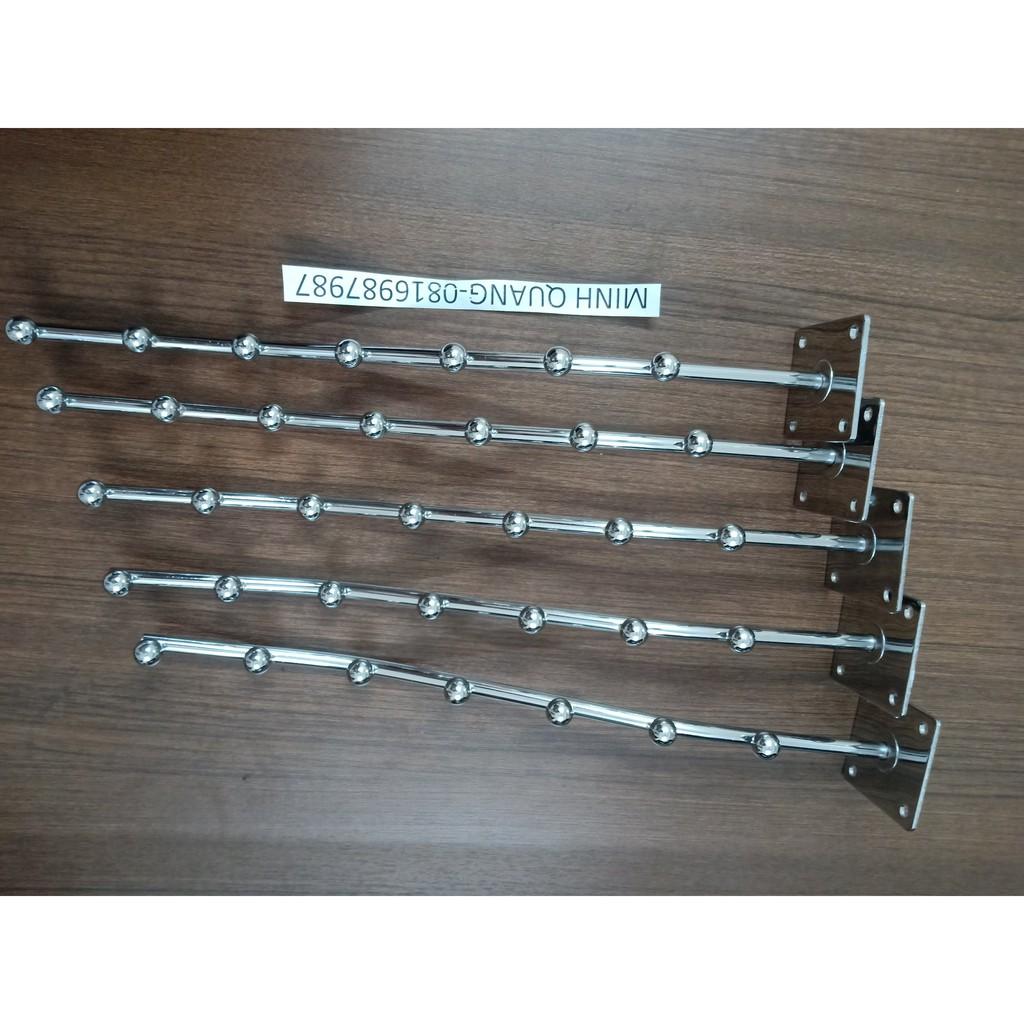 Móc treo quần áo gắn tường và cài thanh inox, mẫu 5 bi, 7bi, 9 bi, giá, kệ treo quần áo cho cửa hàng và shop thời trang