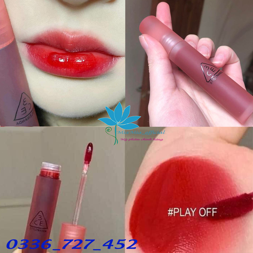 Son 3CE Blur Water Tint Play Off – Màu Đỏ Cổ Điển Phù Hợp Mọi Tông Da [CHÍNH HÃNG]