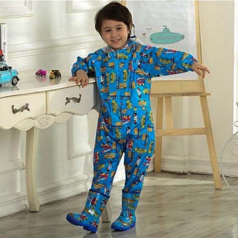 Bộ áo mưa cho bé trai vá bé gái từ 3-10 tuổi -Áo mưa bộ trẻ em ,vải dù cao cấp , chống thấm họa tiết hoạt hình kèm túi đựng giao màu ngẫu nhiên