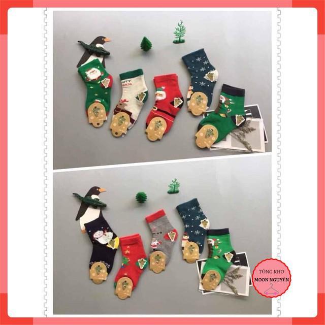 Tất noel cổ cao cho bé - Set 10 vớ tất sắc màu NOEL size 1 - 12 tuổi