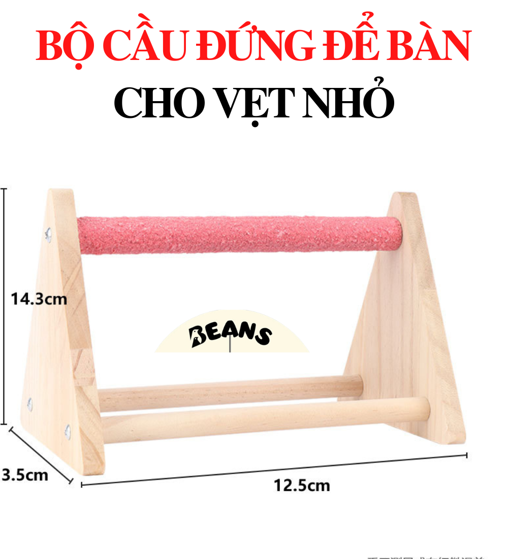 Bộ cầu đứng để bàn dành cho vẹt có mài móng