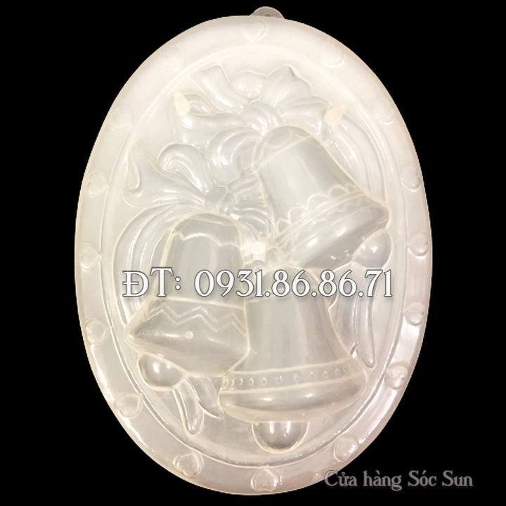 Khuôn rau câu sinh nhật, cưới hỏi 3 cái chuông loại 20 cm - Mã số 1403